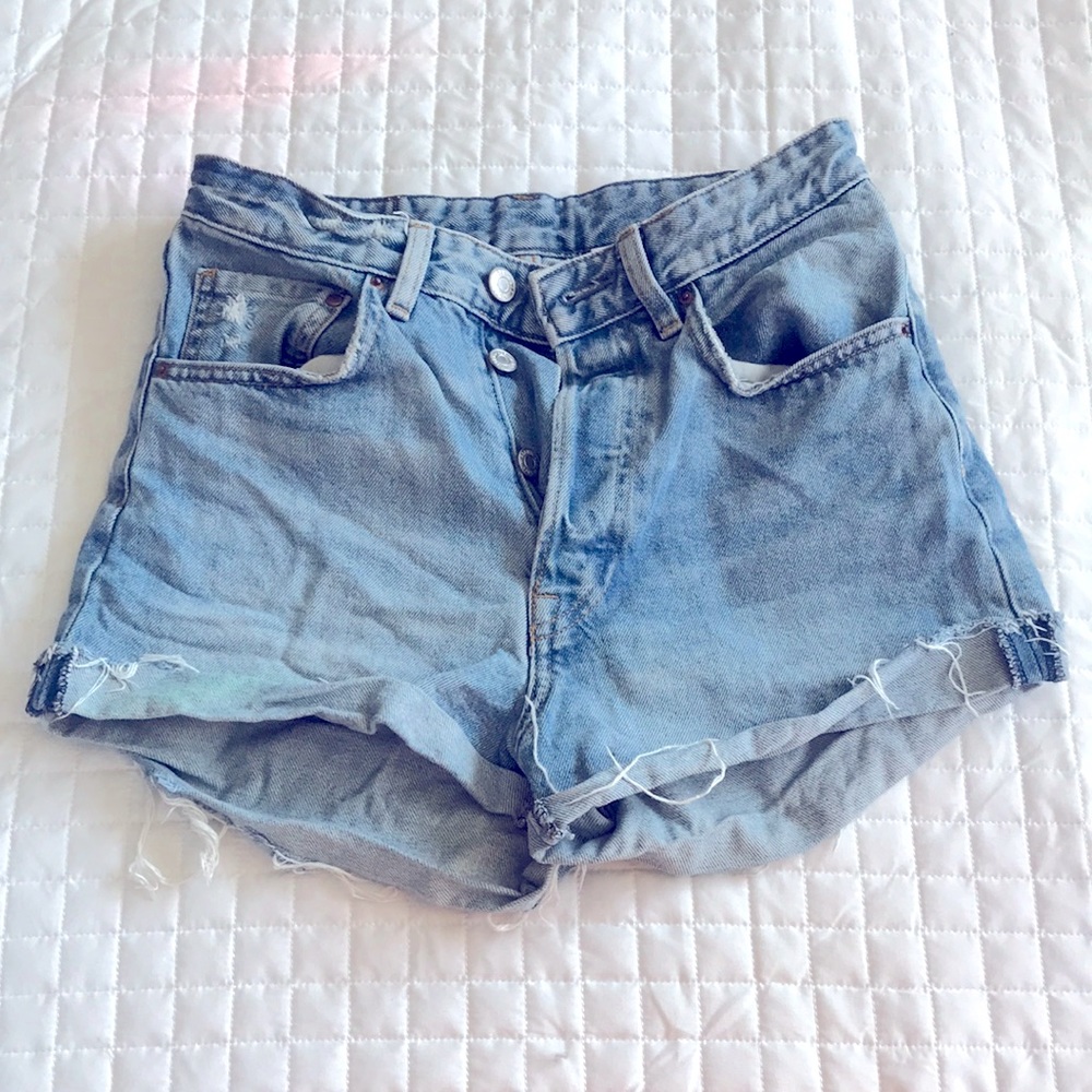 Denim high waisted jeans shorts